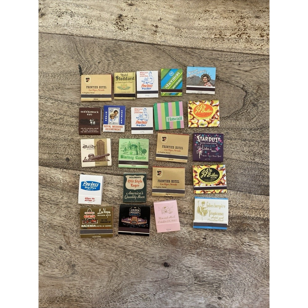 VTG Match book Matchbook Lot Las Vegas Casino, Diana Charles, Hotels Lot of 22